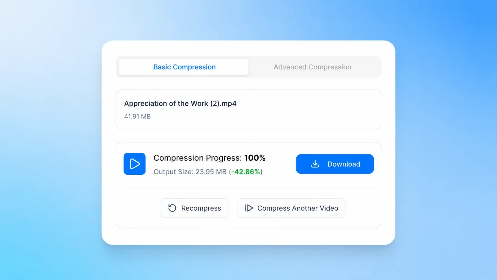 Download Compressed Video